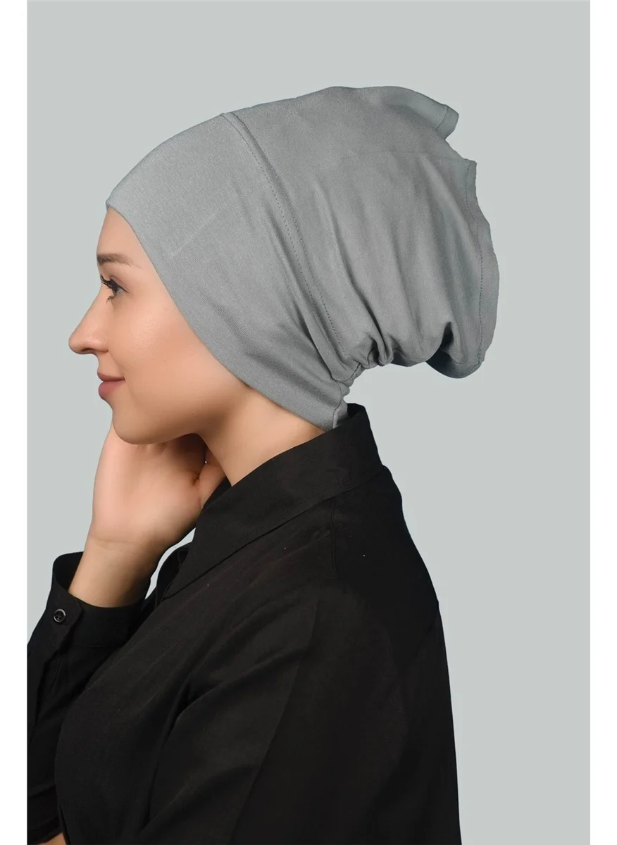 Altobeh Ready Practical Snap-on Long Tube Hijab Bonnet - Gray