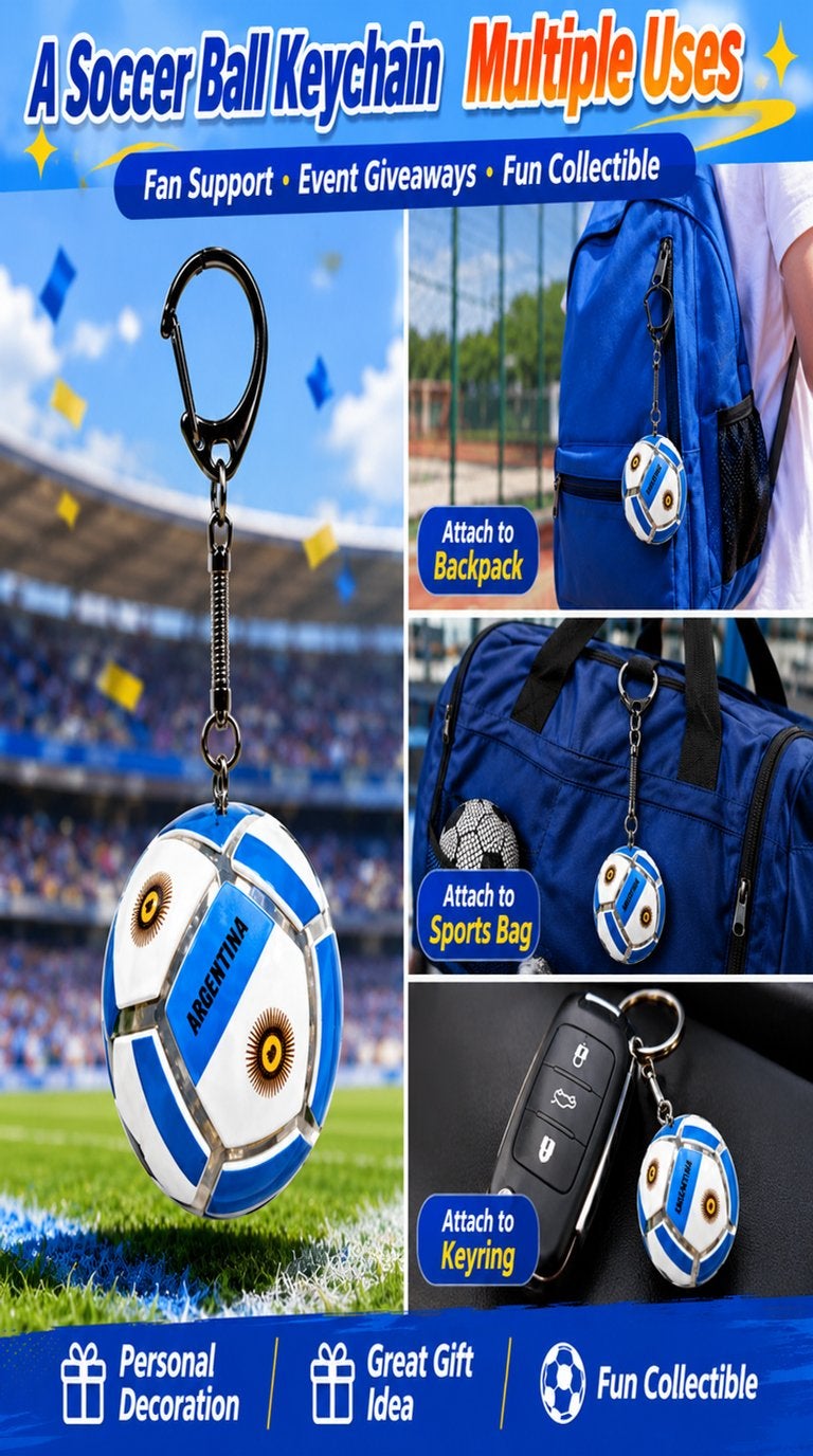 2026 World Cup Football Keychain - Stress-Relief Accessory with Multi-National Flag  Designs - Image 2