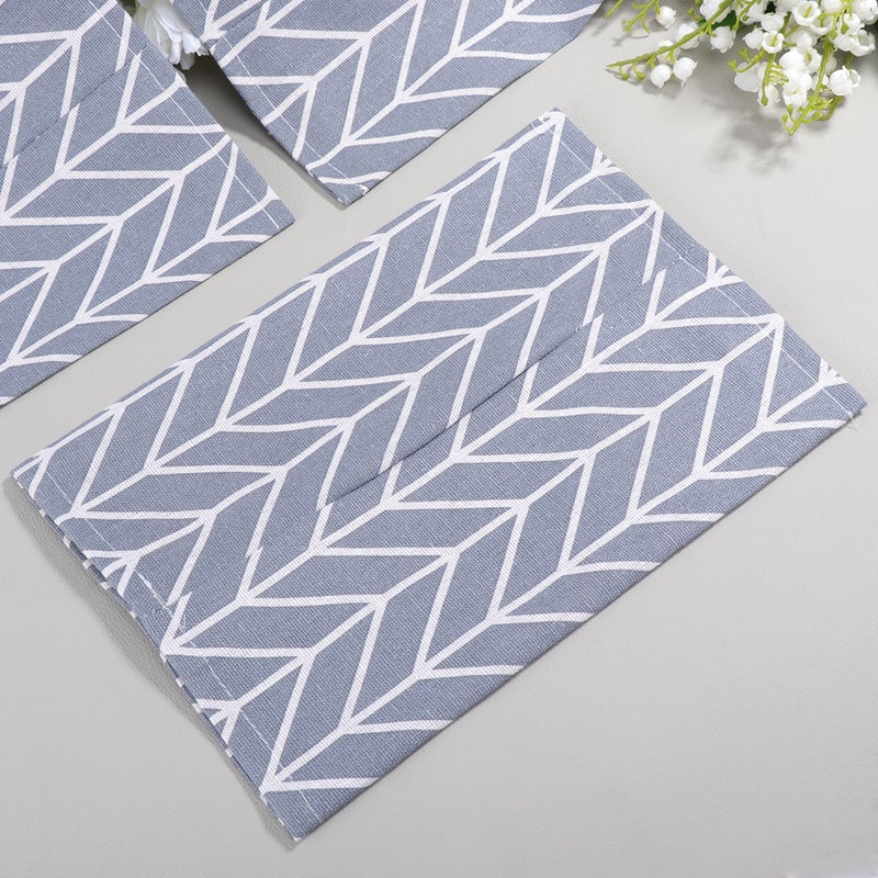 3Pcs Pastoral Style Tissue Box Cover Cotton Linen Cloth Tissue Box Cover Grey (Arrow) - Image 1