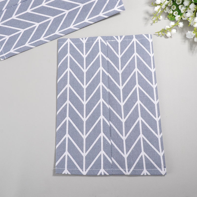 3Pcs Pastoral Style Tissue Box Cover Cotton Linen Cloth Tissue Box Cover Grey (Arrow) - Image 5