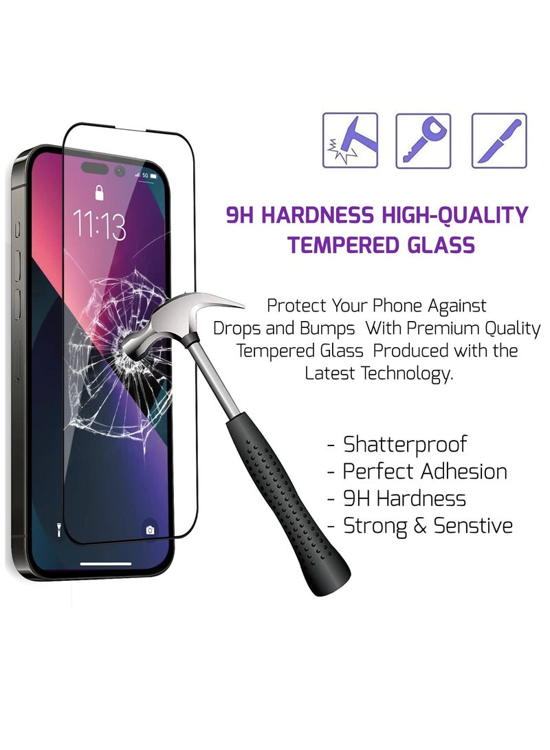 BORTONY iPhone 14 Pro Max 9H Hardness Tempered Glass Screen Protector Bubble Free Ultra HD Case Friendly Full Coverage For Apple iPhone 14 Pro Max 6.7" 2 Pack - Image 5