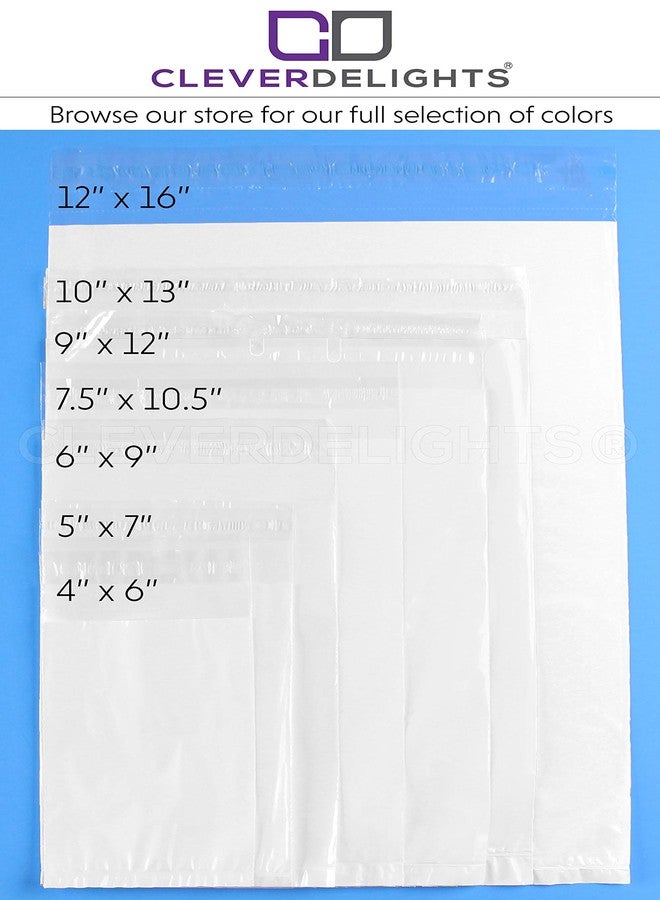 CleverDelights 9" x 12" Clear Front Poly Mailers - 100 Pack - Strong Self-Sealing Plastic Shipping Envelopes - 9x12 Inch Clear-Front/White-Back Postal Bags - Image 3