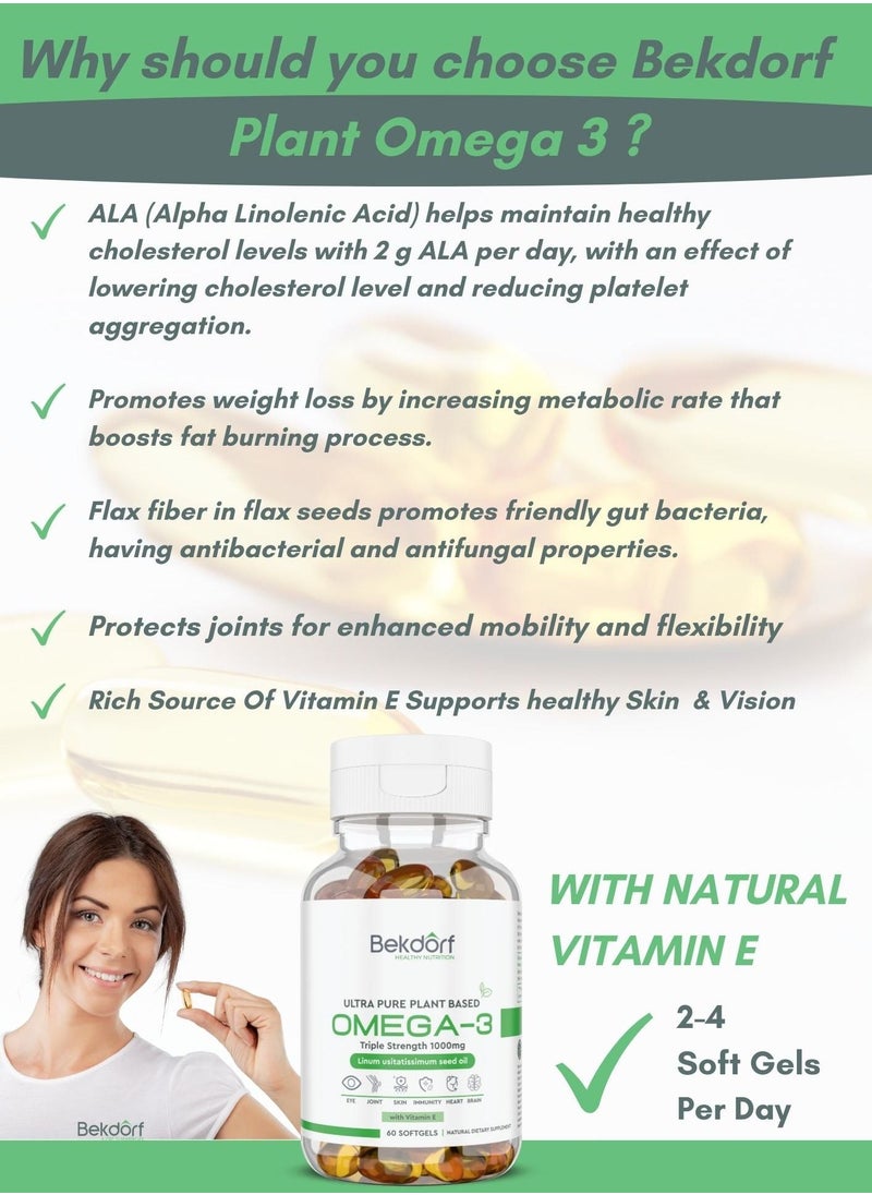 Bekdorf Plant Omega 3 With Vit E -60 Softgels  - Image 5