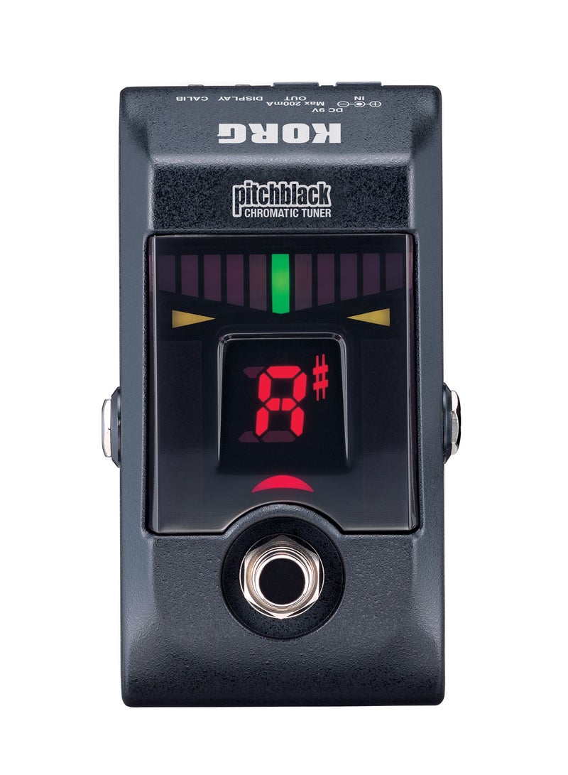 Korg PITCHBLACK PB-01 Compact Pedal Tuner | PITCHBLACK Series | True Bypass | 4 Display Modes | 9VDC Power Out | Guitar & Bass | Black - Image 2