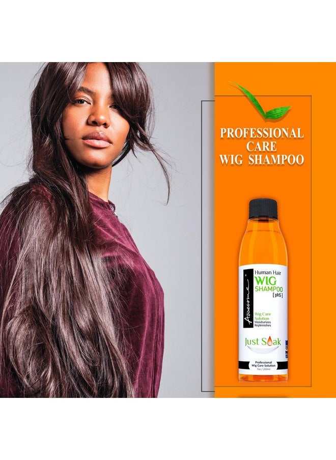 Awesome - Human Hair Wig Shampoo Ph5 Wig Care Solution Adds Body & Volume Promotes Silkiness And Shine Detangle Wig & Easy Combing Provides Freshness Feeling (7 Fl Oz) - Image 1