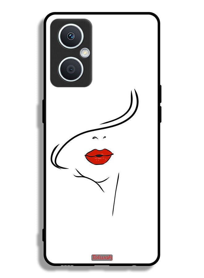 Tolwak Oppo A96 5G Protective Case Cover Girl Face Art - Image 2