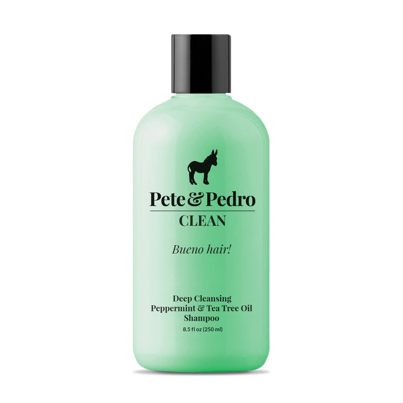 Pete & Pedro CLEAN Shampoo - Deep Cleansing Tea Tree Oil And Peppermint Daily Cleaning Haircare Shampoo For Men & Women | Helps With Dandruff & Greasy Hair | As Seen on Shark Tank, 8.5 oz. - Image 1