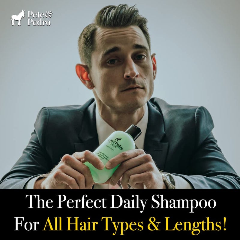 Pete & Pedro CLEAN Shampoo - Deep Cleansing Tea Tree Oil And Peppermint Daily Cleaning Haircare Shampoo For Men & Women | Helps With Dandruff & Greasy Hair | As Seen on Shark Tank, 8.5 oz. - Image 3