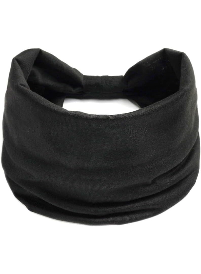 Wide Headbands for Women Versatile Sports Headband Black Stylish Head Wraps Boho Thick Hairbands Breathable Lightweight Sweat Wicking Large Sport Yoga Turban Headband Hair Accessories - Image 3