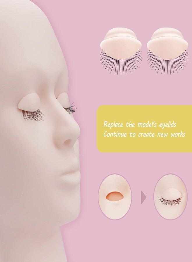 MAIZOA 6 pairs of replaceable eyelids (2 boxes), MAIZOA Eyelash Replacement Eyelids,used for eyelash training and practice makeup eyelash extension (Wheat color) (light color) - Image 2