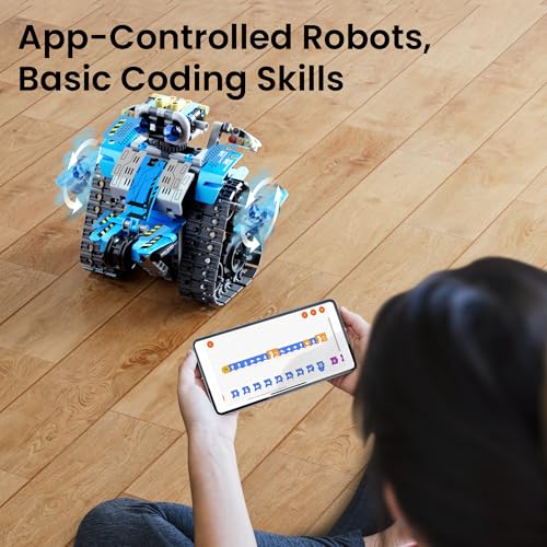 Sillbird Robot Building Kit with Remote Control STEM Gifts for Boys Ages 8-12, Technic Coding Robotic Toys for Kids Birthday, Build 5in1 Models with 488 Pieces - Blue - Image 4
