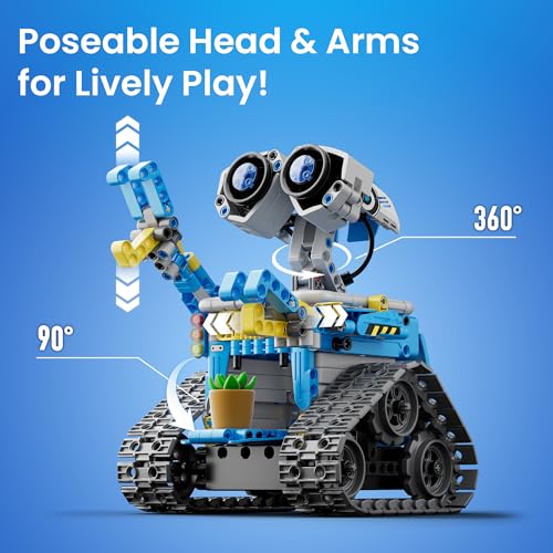 Sillbird Robot Building Kit with Remote Control STEM Gifts for Boys Ages 8-12, Technic Coding Robotic Toys for Kids Birthday, Build 5in1 Models with 488 Pieces - Blue - Image 5