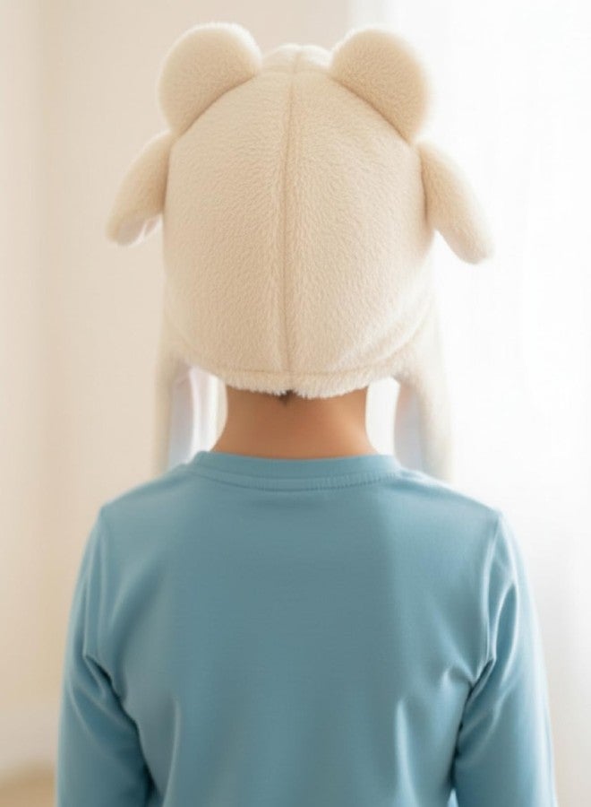 Zacharias Boy's Kids Winter Woolen Fur Kids Cap jy-1005 (Beige_4-8 Years) (Pack of 1) - Image 2