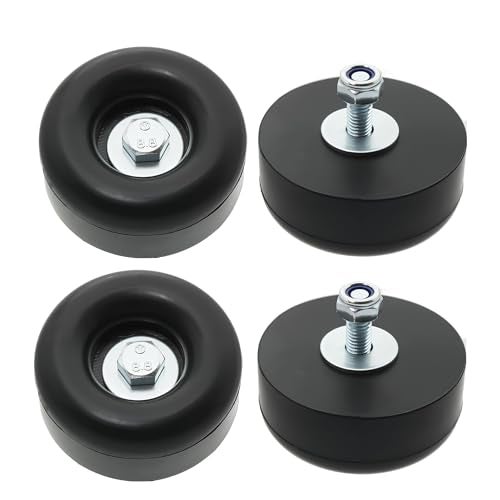 PWEOW Heavy Duty Rubber Anti Vibration Feet for Generators, Pressure Washers, Air Compressors and Pumps Rubber Foot Pads,1 X 2.5 in,with Screw Kits, 4-Pack - Image 1