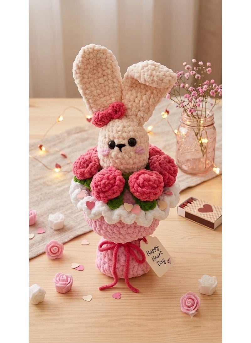 Princess Bunny Bouquet - Handmade Pink Crochet Gift for Girls - Image 2