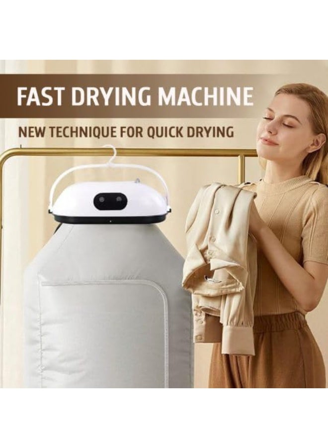 Portable Foldable Mini Electric Clothes Dryer with Remote Control, 600W, White - Image 5
