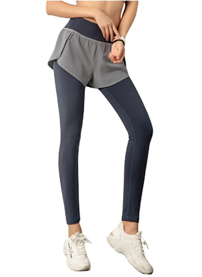 NIBEMINENT - Contrast Band Sports Leggings Blue - Image 1