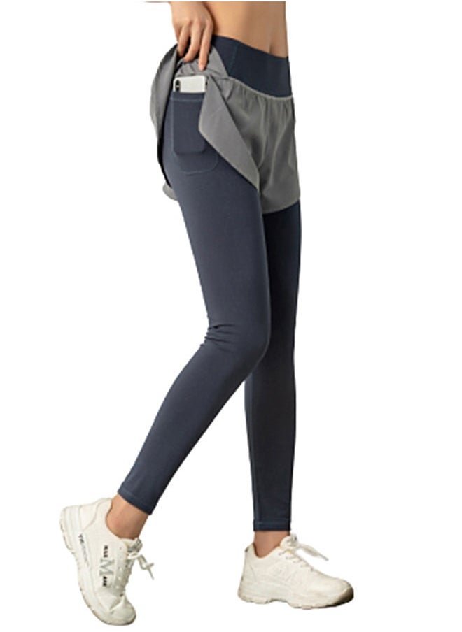 NIBEMINENT - Contrast Band Sports Leggings Blue - Image 1