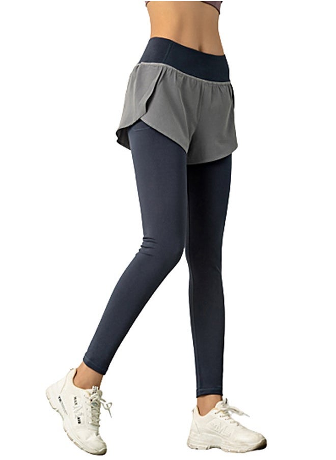 NIBEMINENT - Contrast Band Sports Leggings Blue - Image 1