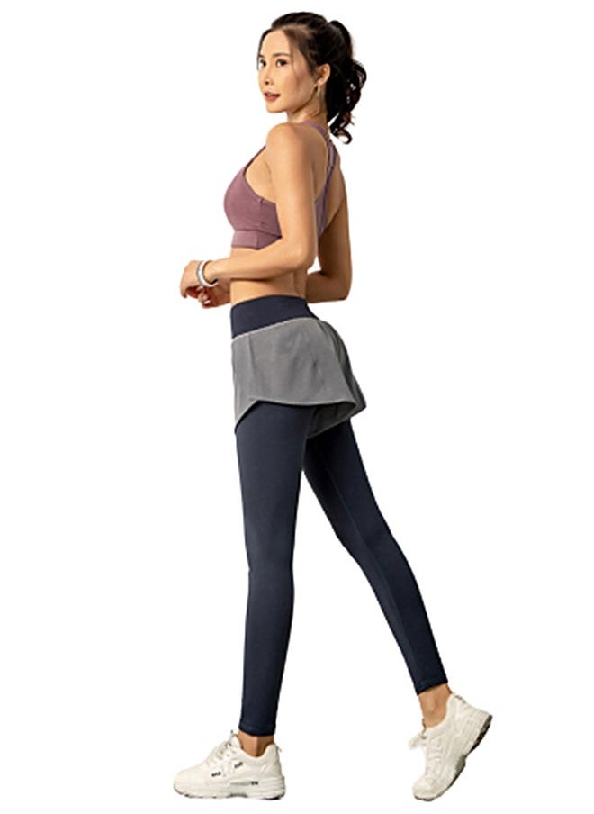 NIBEMINENT - Contrast Band Sports Leggings Blue - Image 1