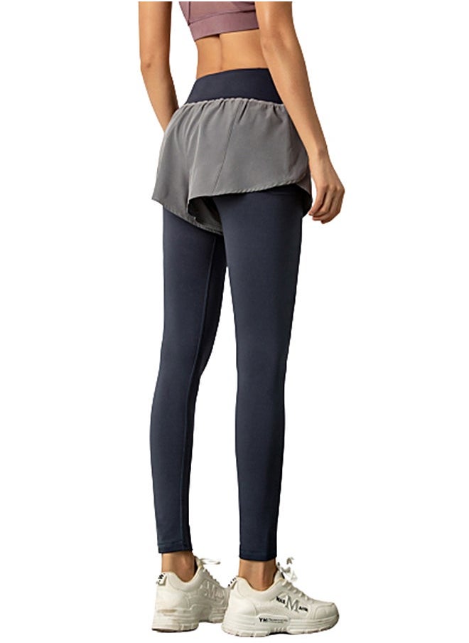 NIBEMINENT - Contrast Band Sports Leggings Blue - Image 1