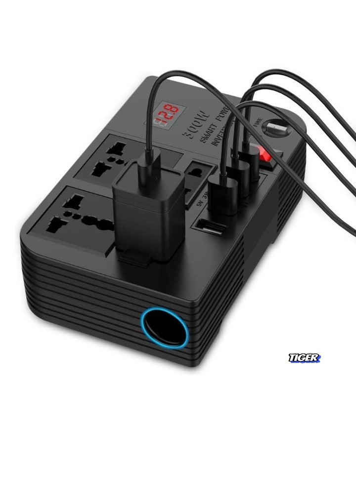 TIGER 300W Car Power Extension Socket – Spark 3 with USB 3.1A Charging Ports & Voltage Protection for Safe & Convenient Use  - Image 2