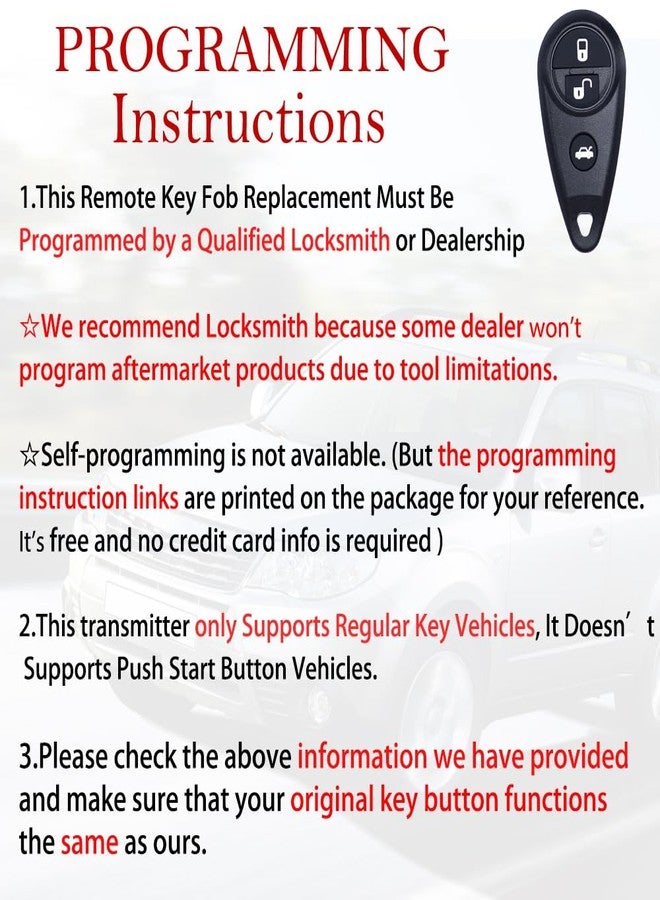 MechanMagic مفتاح بديل مناسب لسيارات سوبارو ليجاسي أوت باك (2005-2007) / فوريستر (2009) / إمبريزا WRX STI (2007-2009) / تريبيكا B9 (2006-2008) (FCC:NHVWB1U711) جهاز تحكم عن بعد للدخول بدون مفتاح 88036SC030 بتردد 434 ميجاهرتز وأربعة أزرار - Image 3