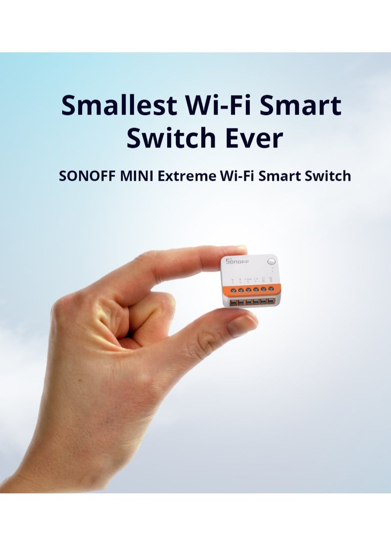 Mini R4 WiFi Switch Smart Switch Two-Way Switch Relay Disconnect Mode APP Control Mini Smart Switch Compatible with Alexa Google Home, 10A/2200W