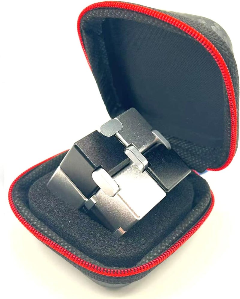 ألعاب تهدئة بالمعادن مكعب اللانهاية للرجال لتخفيف القلق والتوتر، مصنوع من سبيكة الألمنيوم (أسود وفضي) - Image 2