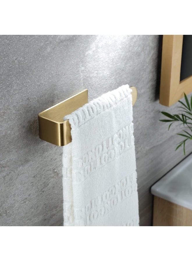 Towel Holder Gold Hand Towel Rack Adhesive Towel Bar Stick on Towel Ring for Bathroom Wall Kitchen RV, Stainless Steel Brushed Brass Finish - Image 5
