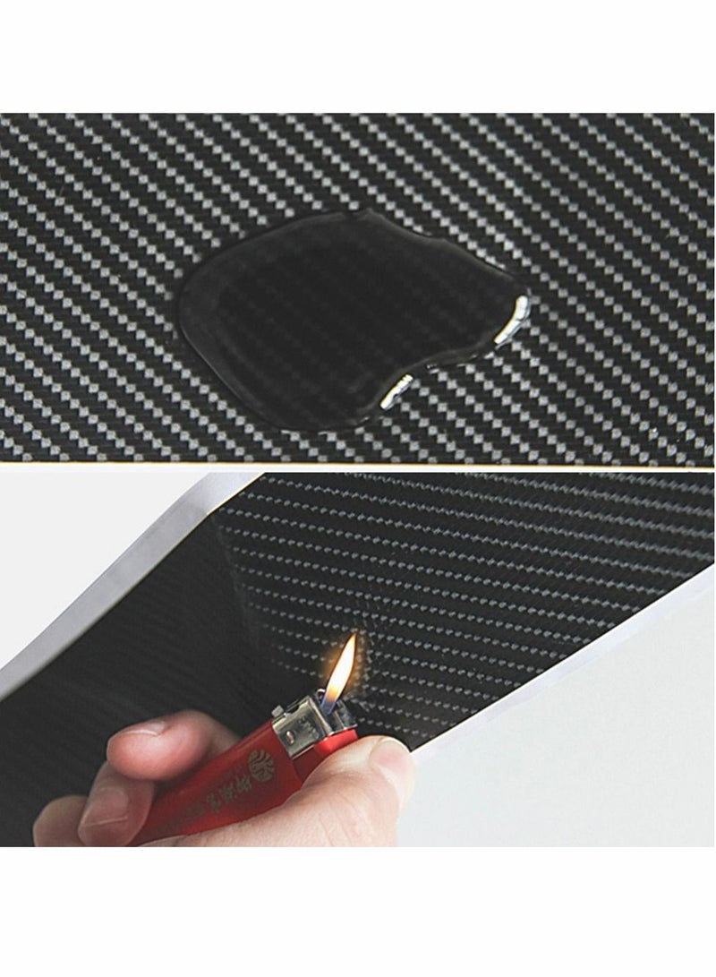 SYOSI Car Door Stickers, Universal Sill Welcome Pedal Anti Scratch 3D Carbon Fiber Vinyl Wrap Tape Film, Threshold Anti-Scratch Sticker Edge Protection 8PCS - Image 4