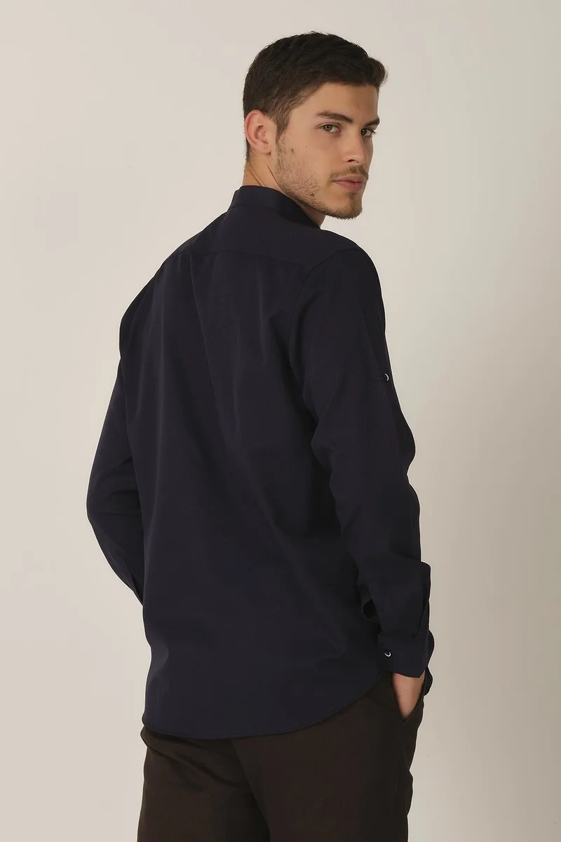 الكسندر جاردي Fold-down Sleeve Regular Fit Shirt (E21-3250)