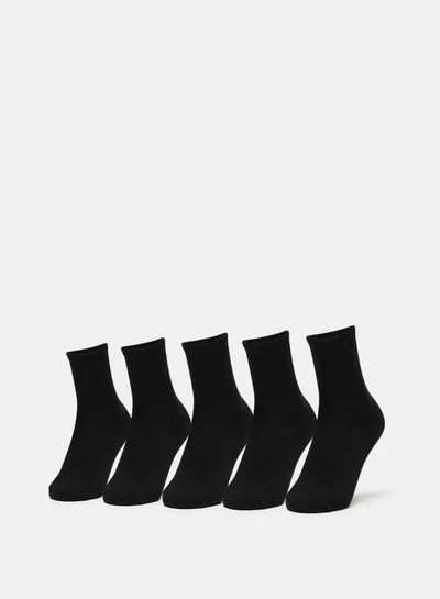 LBL by Shoexpress Solid Crew Length Socks - Set of 5