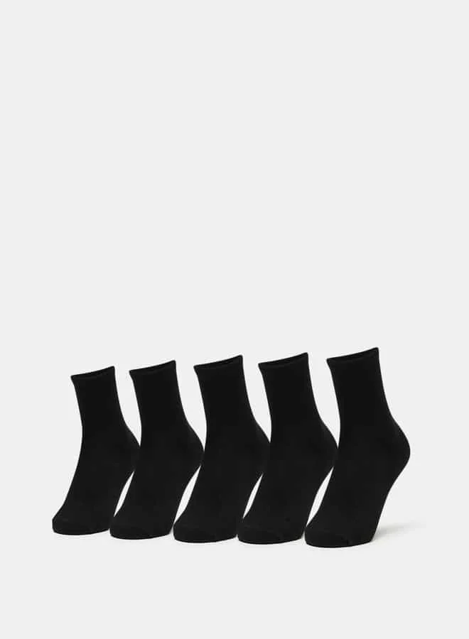 ال بي ال من شو اكسبرس Solid Crew Length Socks - Set of 5