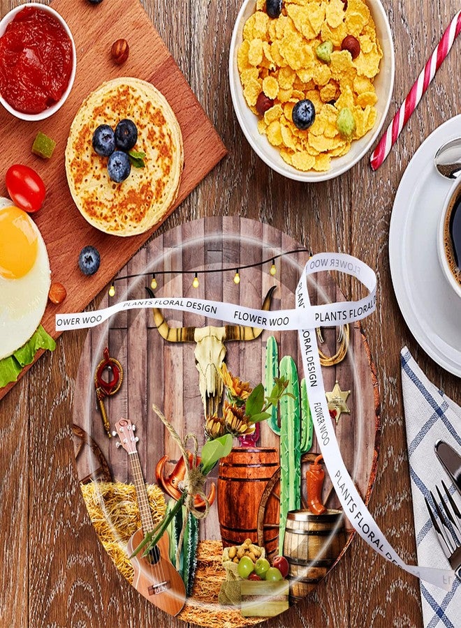 HSPAIDYP مجموعة HSPAIDYP من 50 قطعة من لوازم حفلات رعاة البقر الغربية، تتضمن أطباق عشاء ورقية مقاس 9 بوصات وأطباق حلوى مقاس 7 بوصات، مثالية لحفلات استقبال المولود الجديد، وحفلات التخييم، وحفلات أعياد الميلاد، وحفلات نار المخيم. - Image 4