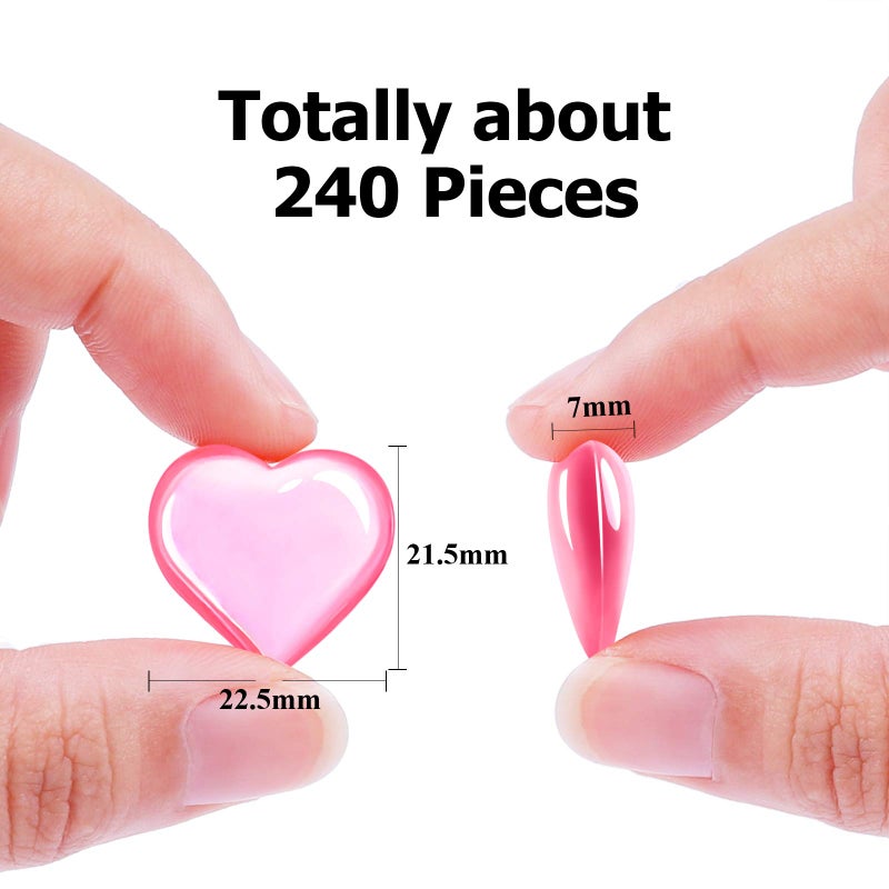 URATOT 240 Pieces Red White Pink Acrylic Heart Gems 1 LB Valentine's Day Decoration Party Table Scatter Decorations with Round Box for Vase Fillers, Valentine's Day, Wedding and Home Decorations - Image 2