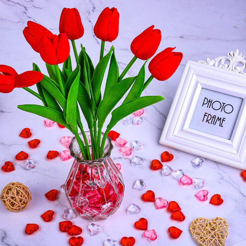URATOT 240 Pieces Red White Pink Acrylic Heart Gems 1 LB Valentine's Day Decoration Party Table Scatter Decorations with Round Box for Vase Fillers, Valentine's Day, Wedding and Home Decorations - Image 5