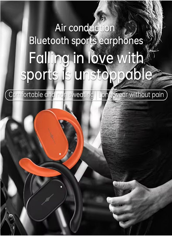 aigo Open Wireless Bluetooth 5.3 Chip, Air Conduction With ENC Noise Cancelling Microphone, Sports Headset With Earhook, Compatible With IPhone And Android, Orange  - Image 2