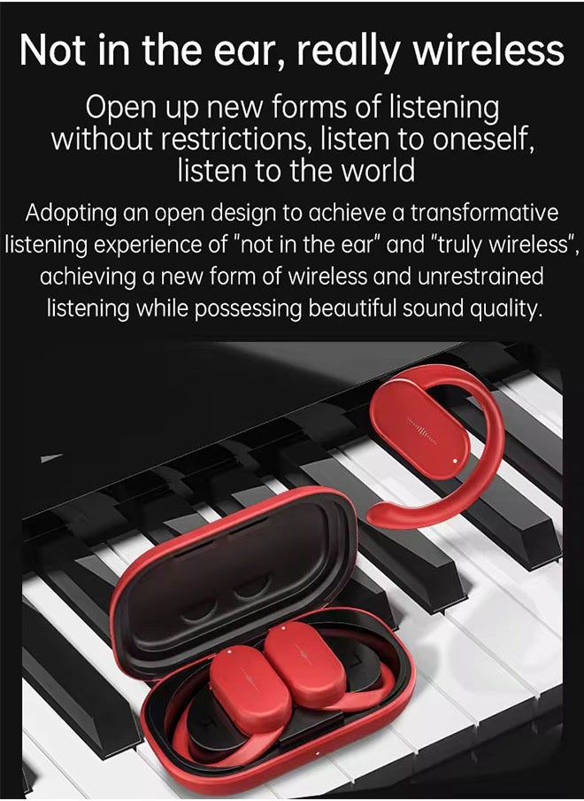 aigo Open Wireless Bluetooth 5.3 Chip, Air Conduction With ENC Noise Cancelling Microphone, Sports Headset With Earhook, Compatible With IPhone And Android, Orange  - Image 4