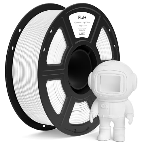 ELEGOO PLA Filament 175mm White 1KG High Toughness PLA Plus 3D Printer Filament Dimensional Accuracy 002mm 1kg Spool22lbs Fits for Most FDM 3D Printers - Image 1