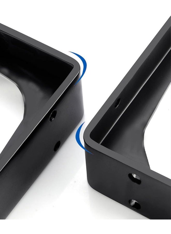 Rubik Shelf Brackets 9.5 inch - 2pcs Wall Mounted Triangle Heavy Duty Corner Brace Joint Right Angle L Bracket for DIY Table Bench Countertop - Black  - Image 3