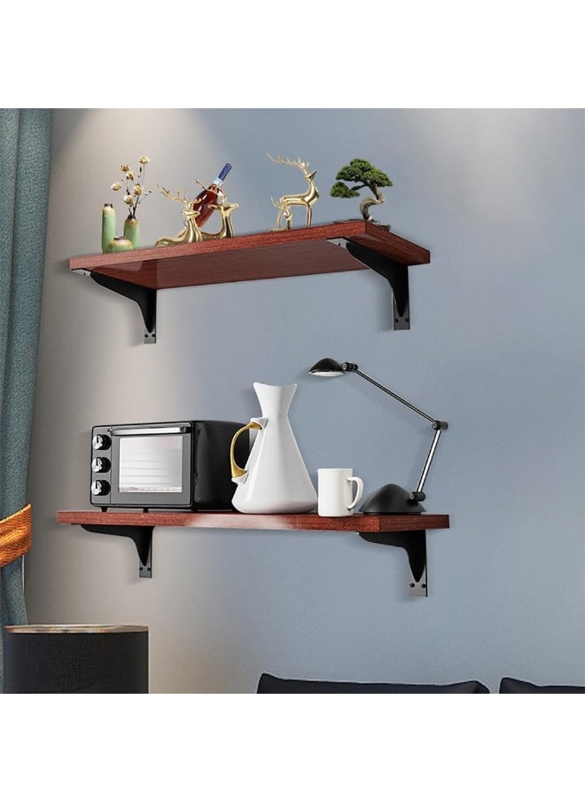 Rubik Shelf Brackets 9.5 inch - 2pcs Wall Mounted Triangle Heavy Duty Corner Brace Joint Right Angle L Bracket for DIY Table Bench Countertop - Black  - Image 2
