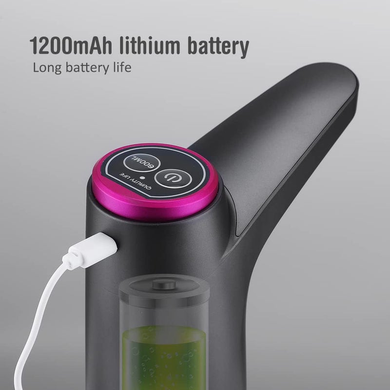 Vshinic مضخة مياه شرب أوتوماتيكية من فشينيك، موزع زجاجة مياه محمول ذكي يعمل بشحن USB مع مفتاح إيقاف تشغيل أوتوماتيكي - أسود - Image 4