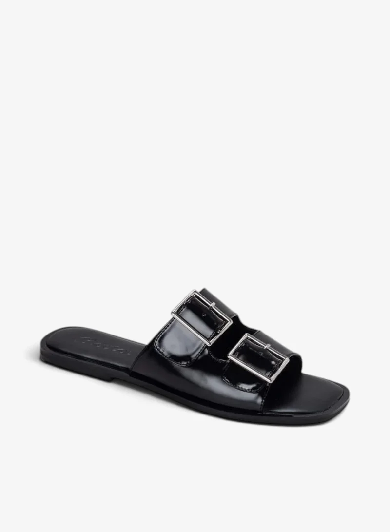 Bata Buckle Detail Flat Slide Sandals