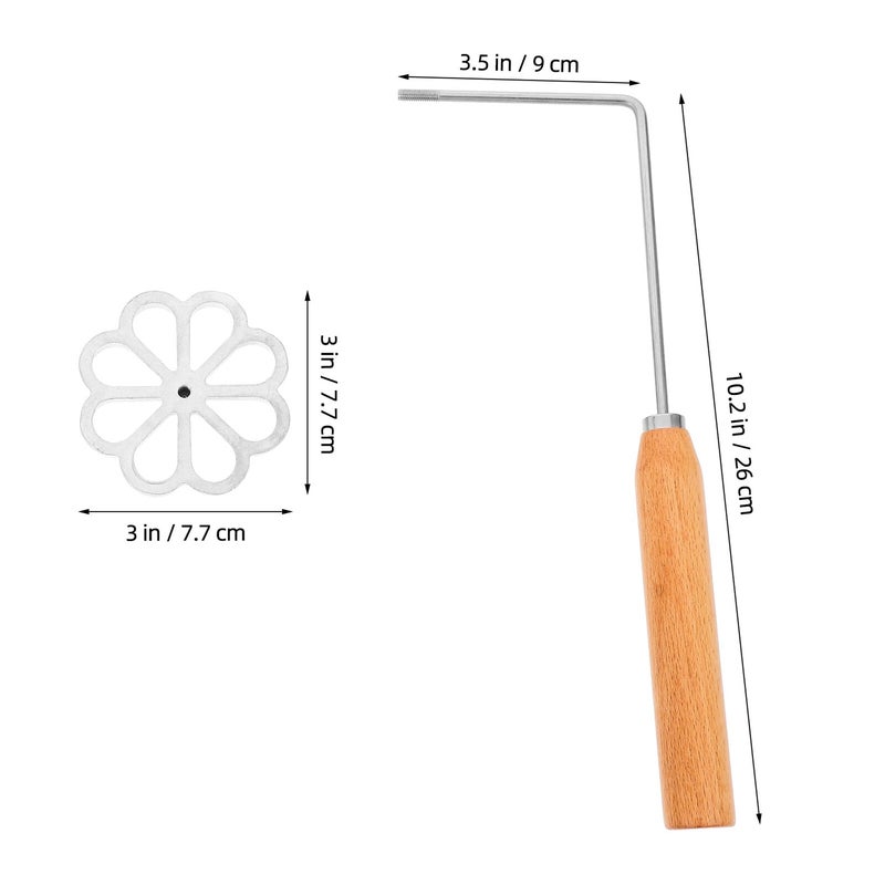 FRCOLOR 3 Non Stick Hollow Flower Star Snack Mold Set With Wooden Handle - Image 3