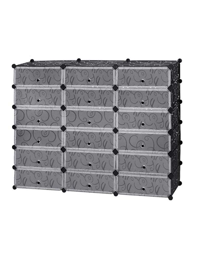DubaiGallery 18 Cube Double Plastic Modular Storage Closet Organizer Cabinet Shoe Rack Cube  - Image 4