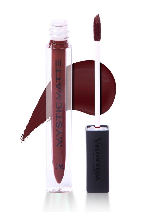 VeloxVeda MysticMatte, Liquid Matte Lipstick - Expresso Noir V-10 | Lightweight, Waterproof, Smudge-Proof, Long-Lasting (up to 12 hrs), Non-Transfer | Vegan Formula with Vit-E & jojoba oil - 5ml. - Image 1