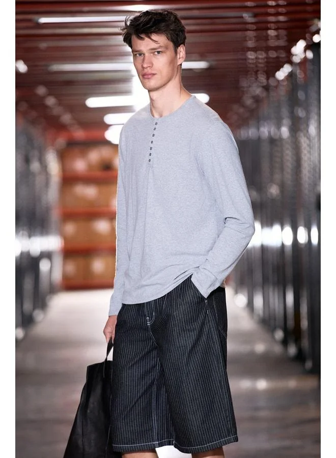 GRIMELANGE BOHINJ Men's Soft and Organic Cotton Classic Collar Button Long Sleeve Grimelanj T‑Shirt.