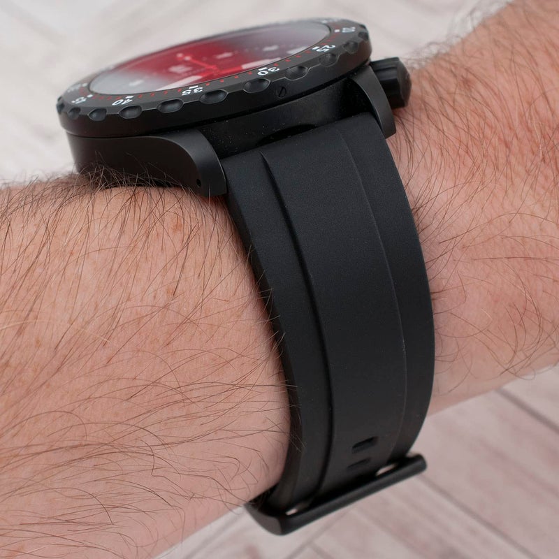 StrapHabit Quick Release Rubber Watch Strap Band FKM 20mm 22mm 24mm (Black, 20mm) - Image 4
