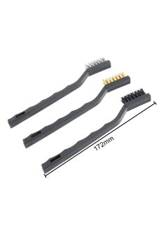 Generic Chgimposs 3Pieces Mini Wire Brush Set, Nylon Brass Stainless Steel Wire Brush For Cleaning Welding Slag Scrubbing And Rust  - Image 4